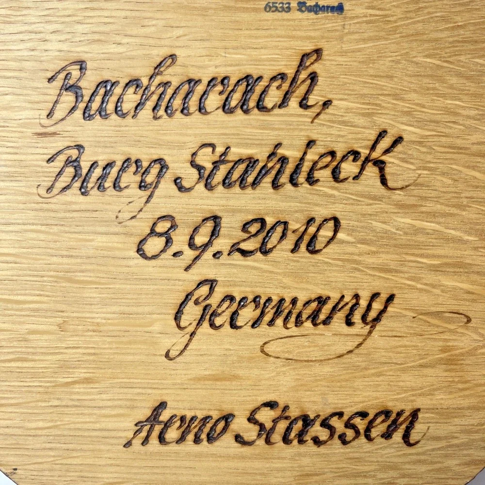 Burg Stahleck Bacharach Germany Hand-Burned Wood Plaque 2010 Arno Stassen